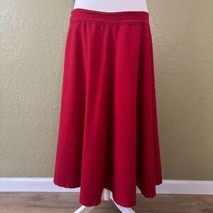 Rock Steady Women's 2X High Waist Thrills Skirt Red Retro 50's Style Swing Midi